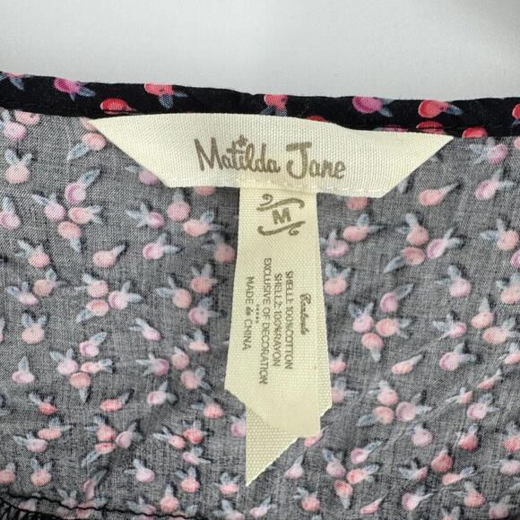 Matilda Jane top medium M white eyelet long sleeve boho office career business - Picture 2 of 5